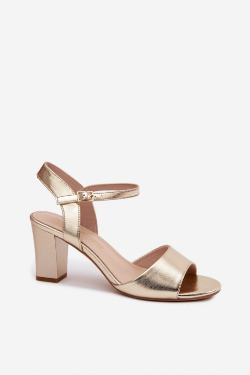 Damen-Sandalen mit hohen Absätzen Sergio Leone SK861 goldene Farbe