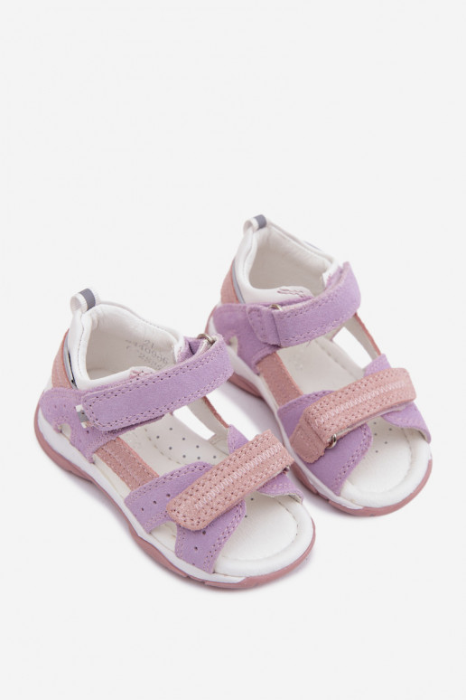 Haut INildledersandalen für Kinder Bartek 84409-66 Violette Farbe