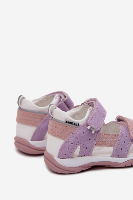 Haut INildledersandalen für Kinder Bartek 84409-66 Violette Farbe