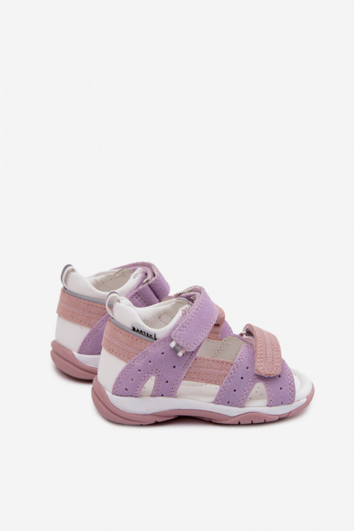 Haut INildledersandalen für Kinder Bartek 84409-66 Violette Farbe