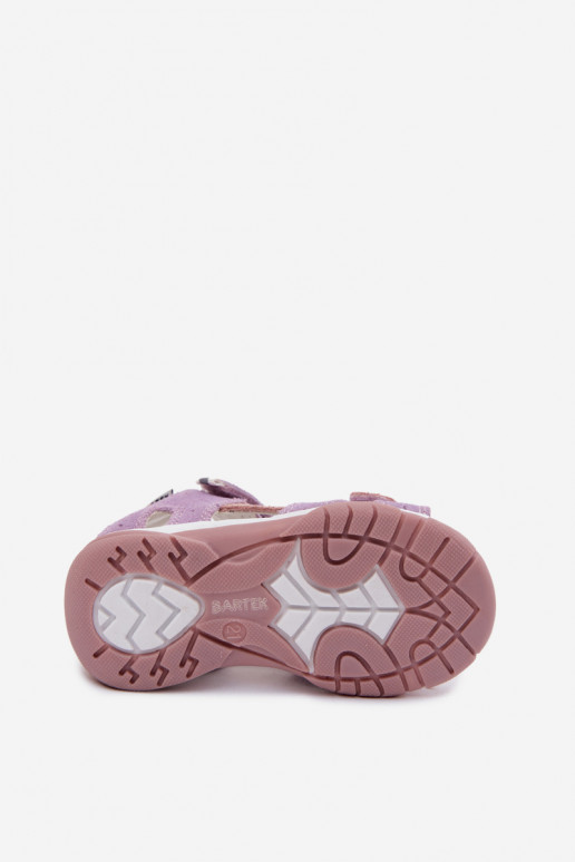 Haut INildledersandalen für Kinder Bartek 84409-66 Violette Farbe