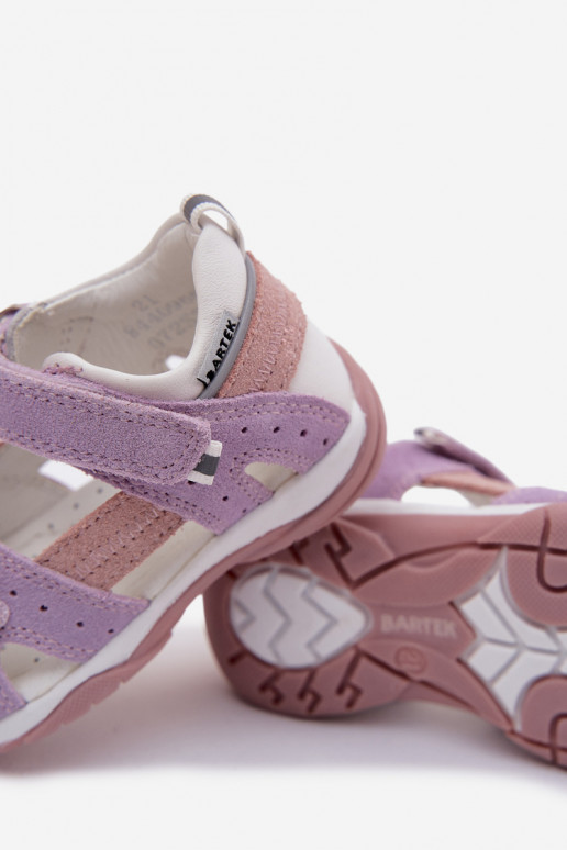 Haut INildledersandalen für Kinder Bartek 84409-66 Violette Farbe