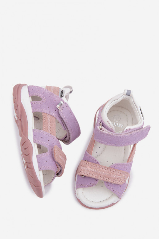Haut INildledersandalen für Kinder Bartek 84409-66 Violette Farbe
