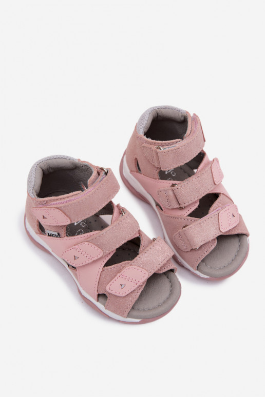 Damensandalen für Kinder mit Glanz Bartek 84405-85 pinke Farbe