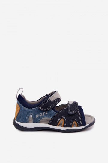 Bartek 84413-68 Ledersandalen für Jungen in Dunkelblau 2
