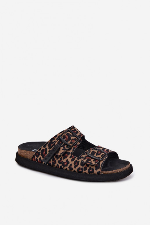 D.Franklin DFSH407011 Damen-Platformslipper mit Leopardenmuster