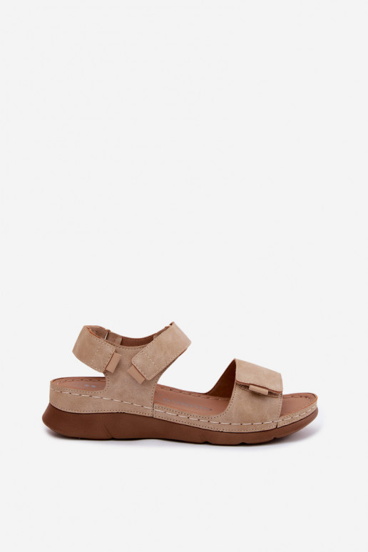 Damen-Platformsandalen in Sandfarbe Linora