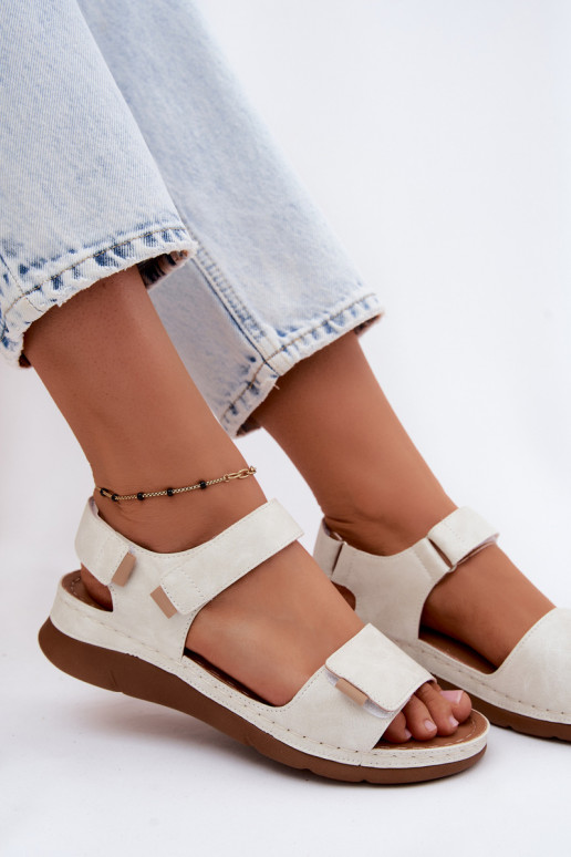Damen-Platformsandalen in Weiß Linora