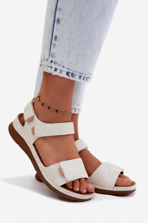 Damen-Platformsandalen in Weiß Linora