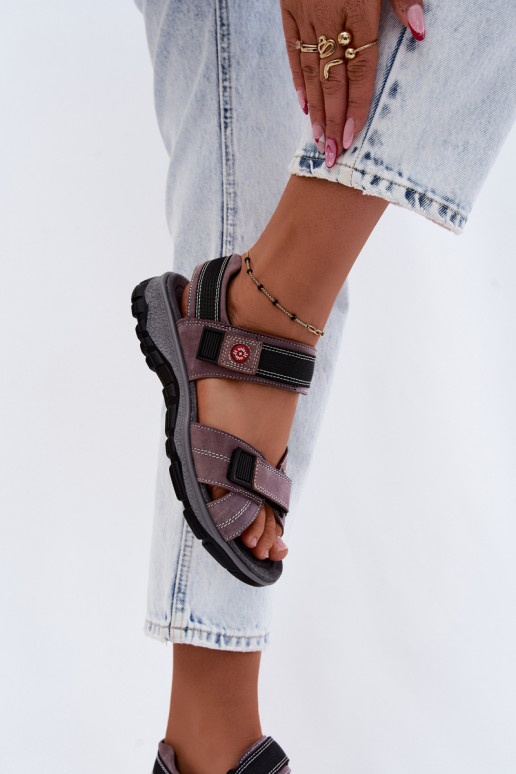 Haut INildledersandalen für Damen mit Klebeverschlüssen LaZuendoZue Blingy