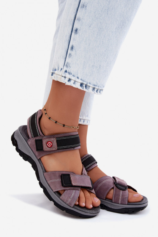 Haut INildledersandalen für Damen mit Klebeverschlüssen LaZuendoZue Blingy
