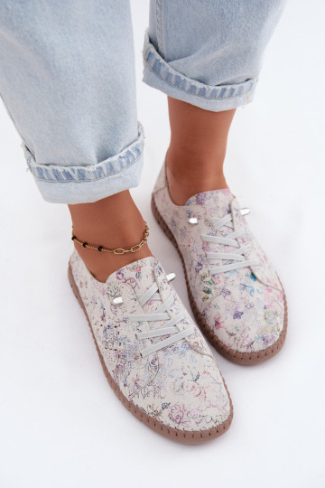 Muster Schuhe mit Ausschnitten aus Kunstveloursleder Flaria 2