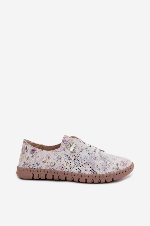 Muster Schuhe mit Ausschnitten aus Kunstveloursleder Flaria