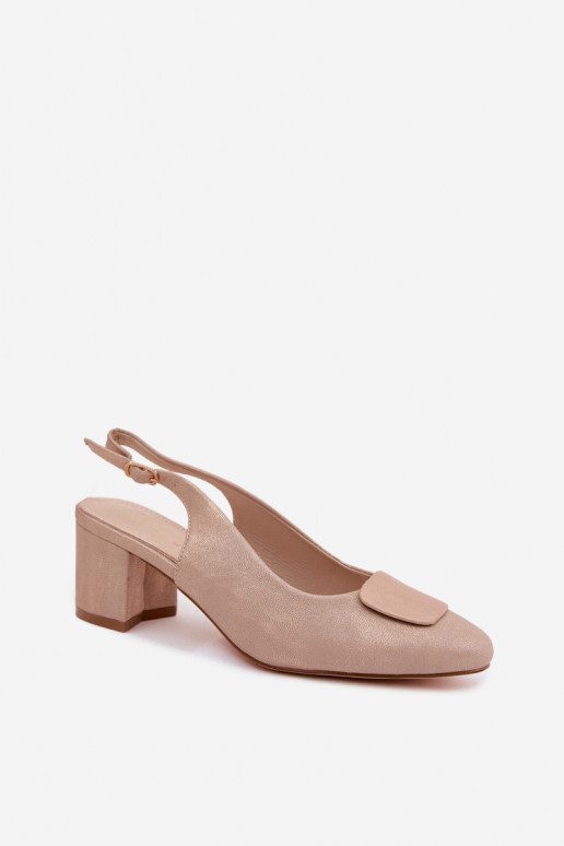 Damensandalen Obcas Słupek Ozdoba roségoldene Farbe Es mussden
