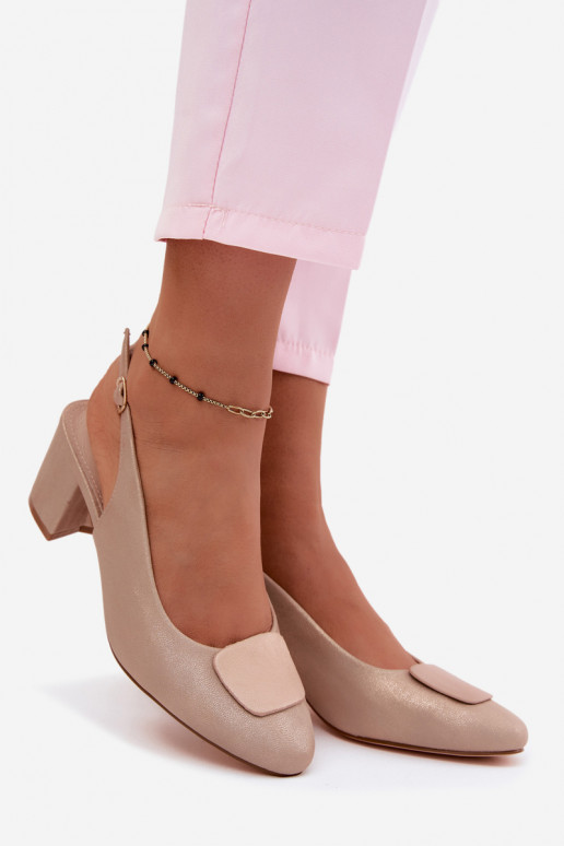 Damensandalen Obcas Słupek Ozdoba roségoldene Farbe Es mussden