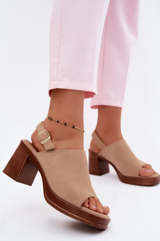 Damen-Sandalen mit hohen AbsätzenImitacji aus INildlederu Beige Eclipse