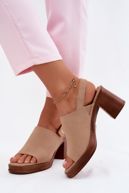 Damen-Sandalen mit hohen AbsätzenImitacji aus INildlederu Beige Eclipse