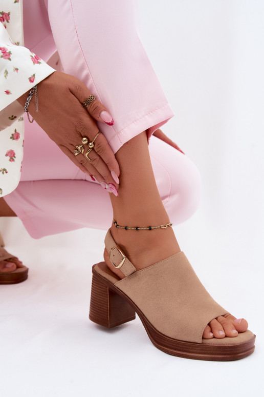 Damen-Sandalen mit hohen AbsätzenImitacji aus INildlederu Beige Eclipse