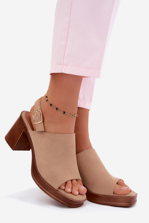 Damen-Sandalen mit hohen AbsätzenImitacji aus INildlederu Beige Eclipse