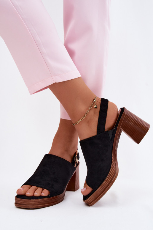 Damen-Sandalen mit hohen AbsätzenImitacji aus INildlederu schZuarze Farbe Eclipse