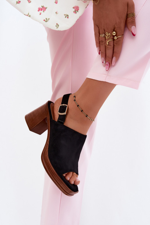 Damen-Sandalen mit hohen AbsätzenImitacji aus INildlederu schZuarze Farbe Eclipse