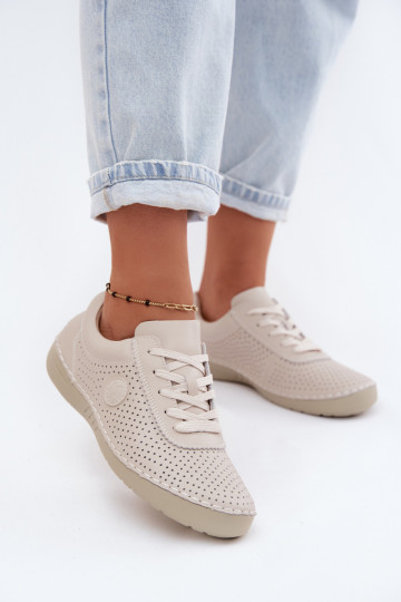 Haut Schuhe Feminin mit Schnürsenkeln elfenbeinfarbe Bahia 2