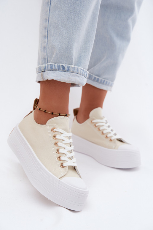 Freizeitschuhe mit einer Plattform Beige Amalfi