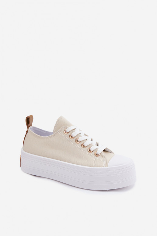 Beige Freizeitschuhe mit Plattform Amalfi