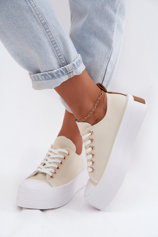 Freizeitschuhe mit einer Plattform Beige Amalfi