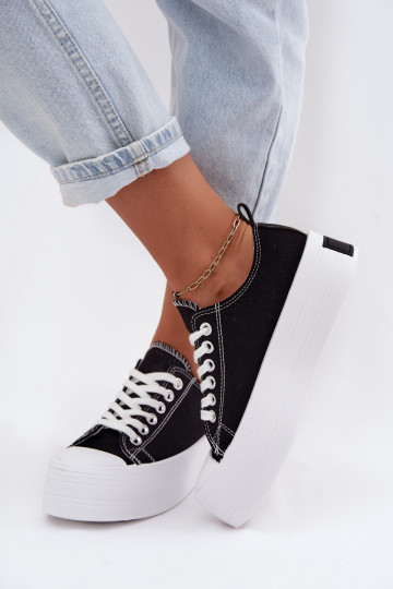 Schwarze Freizeitschuhe mit Plattform Amalfi 2
