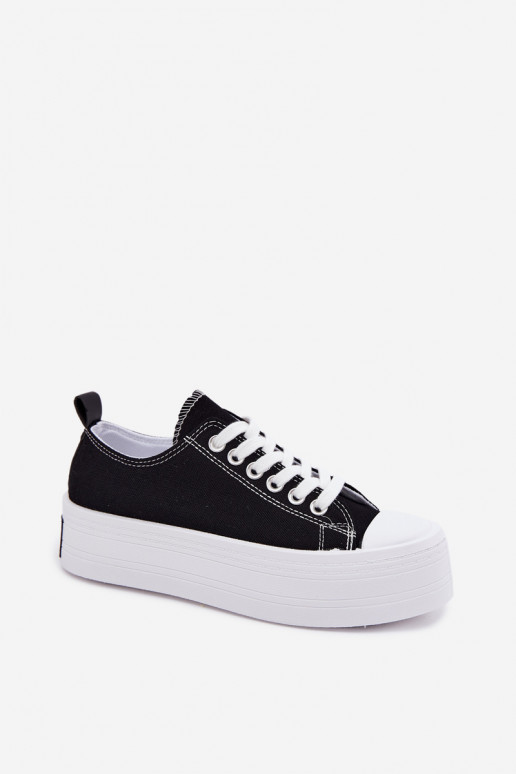 Schwarze Freizeitschuhe mit Plattform Amalfi