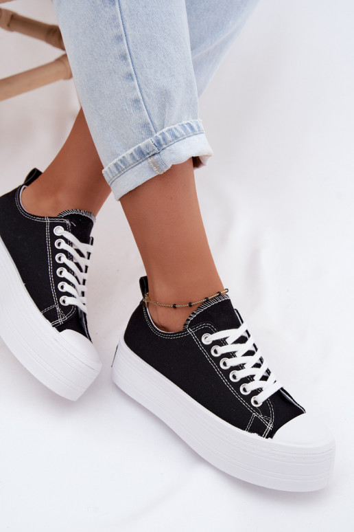 Freizeitschuhe mit einer Plattform schZuarze Farbe Amalfi