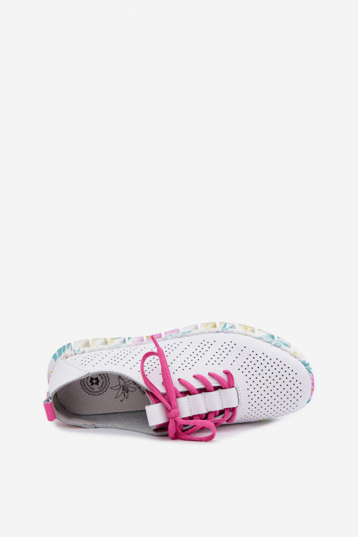 Haut Schuhe Feminin mit Schnürsenkeln Zueiße Farbe Cadiz