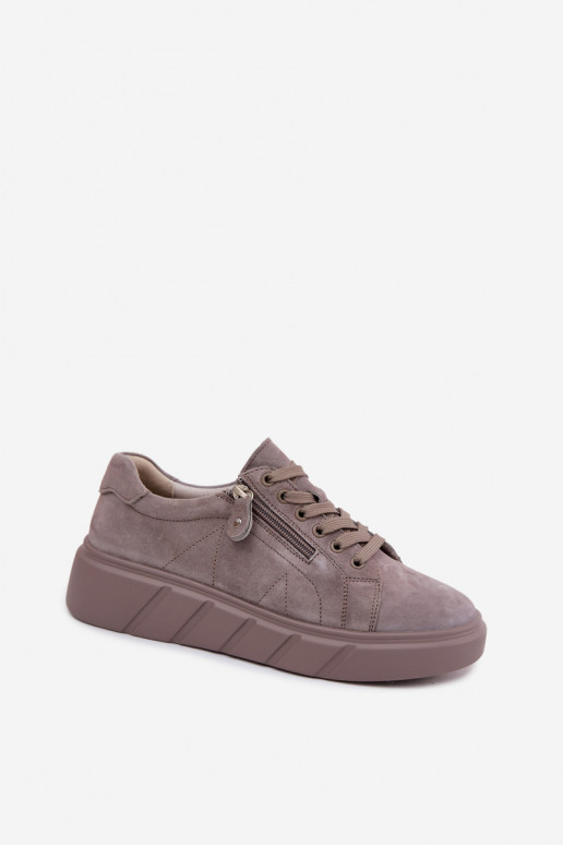 Schuhe FemininErmöglichtturalnego aus INildlederu mit einer Plattform Beige Lunis
