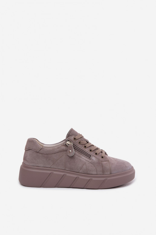 Schuhe FemininErmöglichtturalnego aus INildlederu mit einer Plattform Beige Lunis