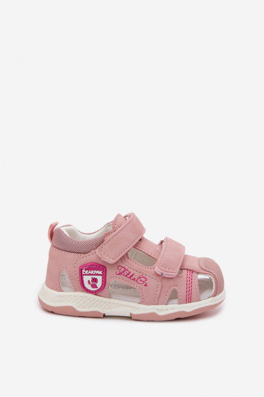 Kindersandalen mit Klettverschlüssen in Rosa Ambera