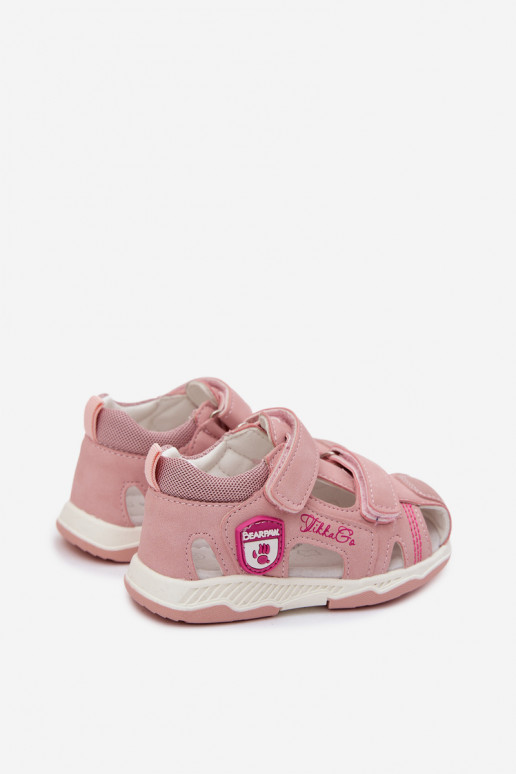 Sandalen für Kinder mit Klebeverschlüssen pinke Farbe Ambera