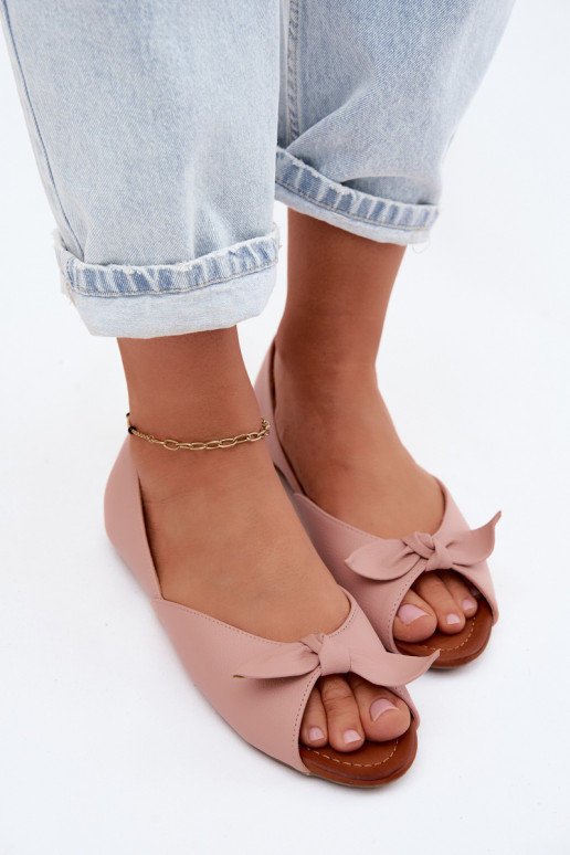 Damen-Ballerinas mit offenen Zehen in Rosa Vinceza 22-17201