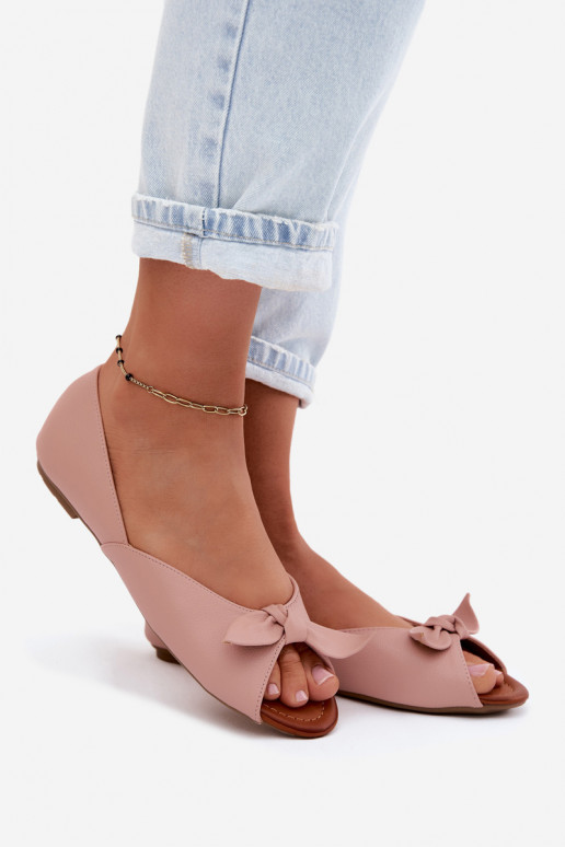 Damen-Ballerinas mit offenen Zehen in Rosa Vinceza 22-17201