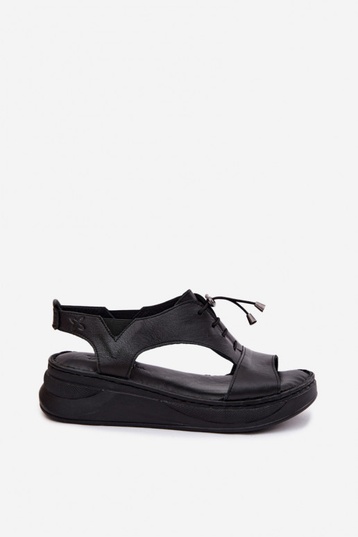 Damen-Platform-Sandalen in Schwarz Tai turiciejka I7646-01