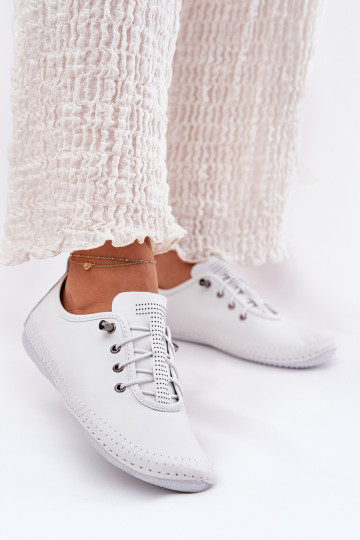 Damen Lederschuhe in weiß Artiker 54C0838 2