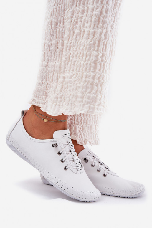 Damen Lederschuhe in weiß Artiker 54C0838