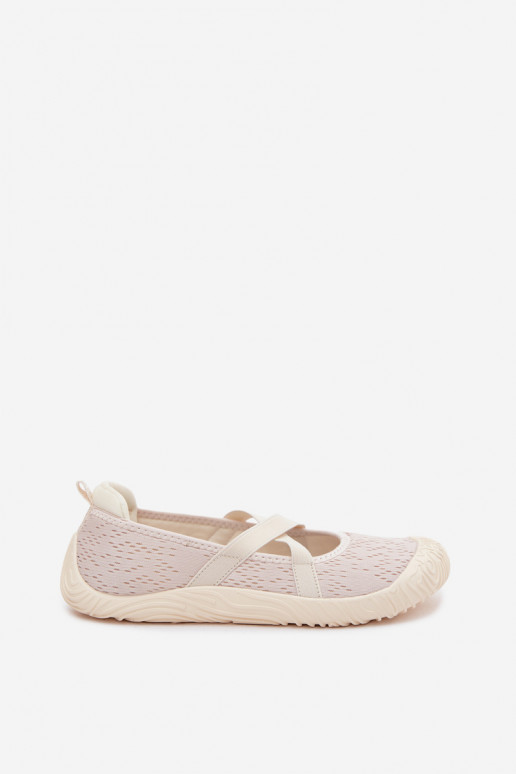 Sportliche Ballerinas mit elastischen Riemen in Elfenbein Artiker 58C1902