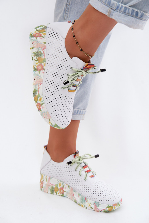 Lederplattformschuhe in weiß Artiker 58C0598