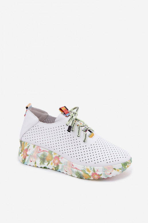 Lederplattformschuhe in weiß Artiker 58C0598