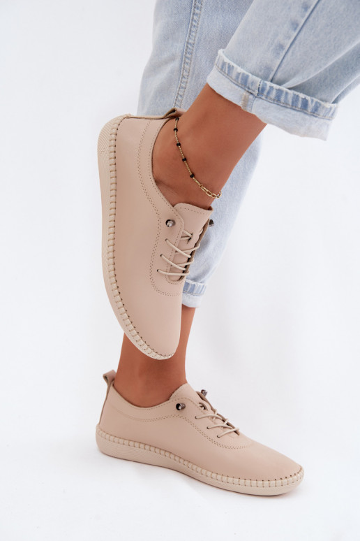 Damen Lederschuhe in Sandfarbe Artiker 58C3070