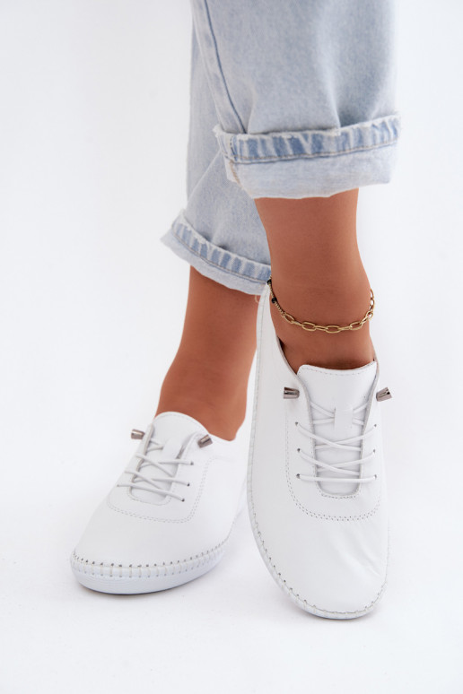 Damen Lederschuhe in weiß Artiker 58C3069