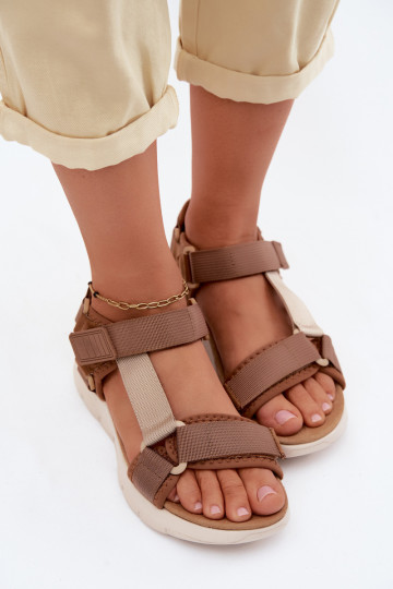 Braune Damen Sandalen im sportlichen Stil Artiker 58C1231