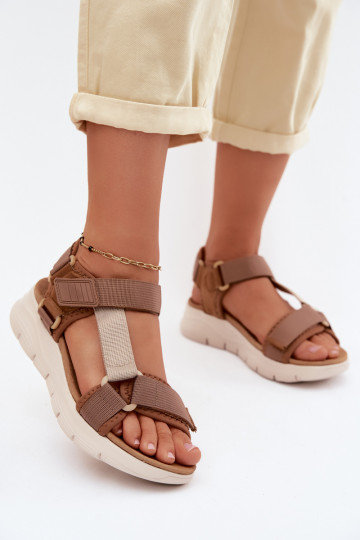 Braune Damen Sandalen im sportlichen Stil Artiker 58C1231 2
