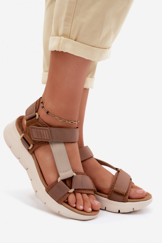 Braune Damen Sandalen im sportlichen Stil Artiker 58C1231